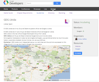 Poniendo a #Lleida un poquito más en el mapa: presento el GDG Lleida, Google Developers Group oficial.
