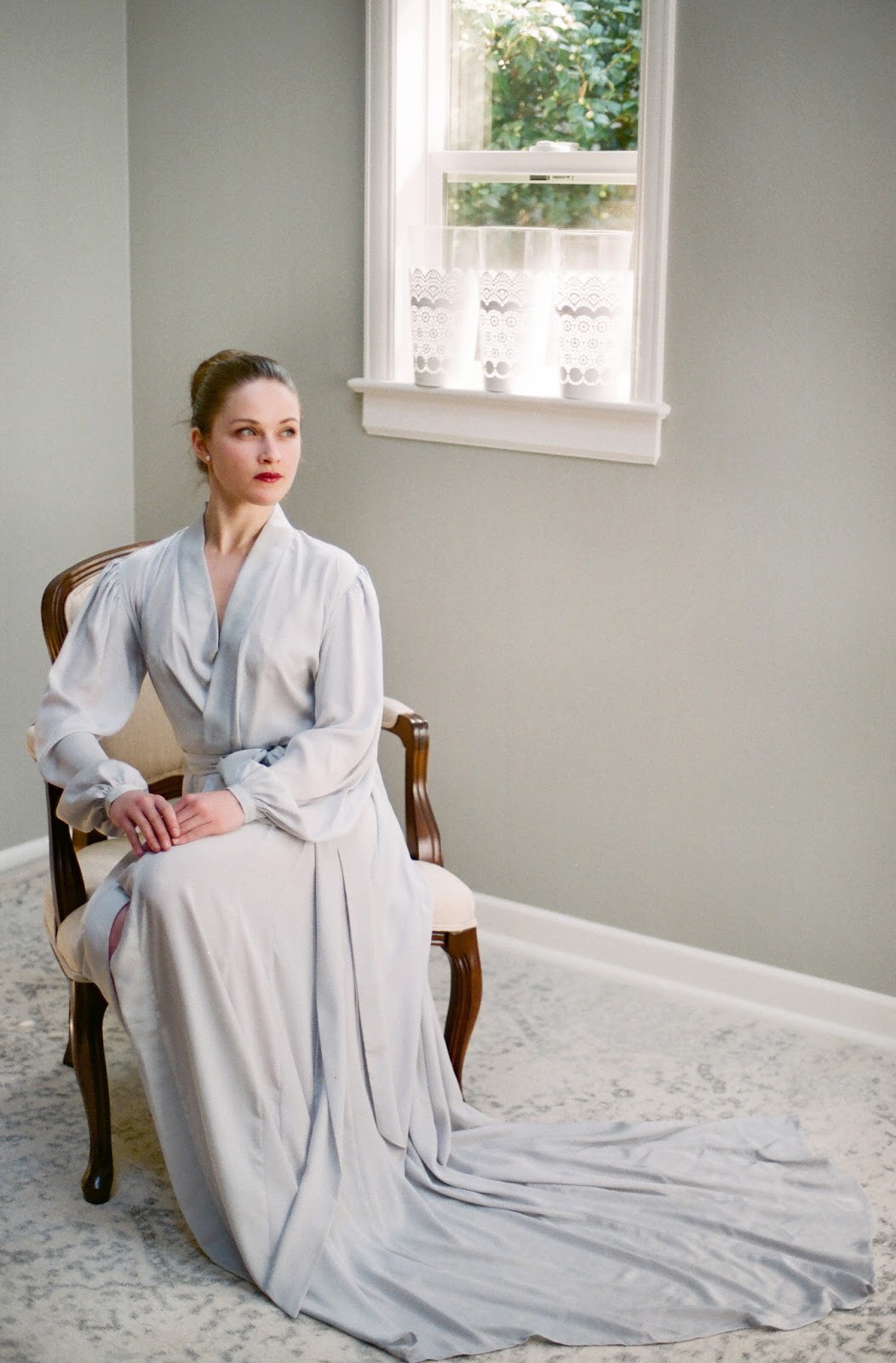 extra long silk robe