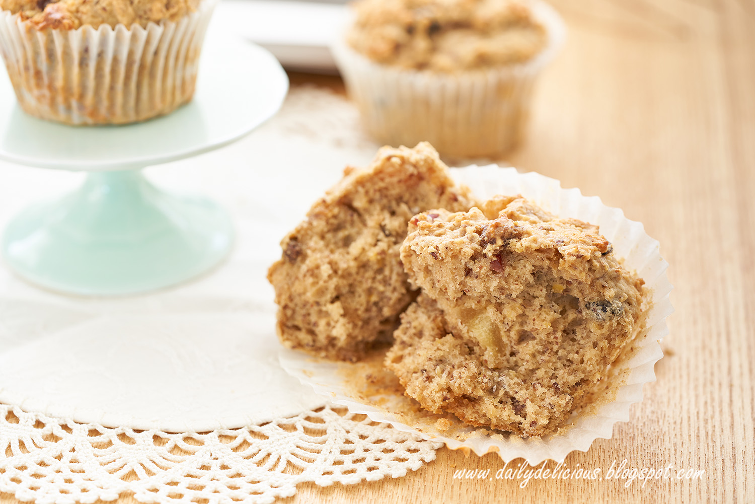 dailydelicious Dried fruit Flaxseed Muffins High fibre muffins