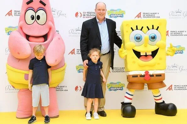 Prince Albert, Prince Jacques and Princess Gabriella attended the 20 year anniversary of Sponge Bob Squarepants