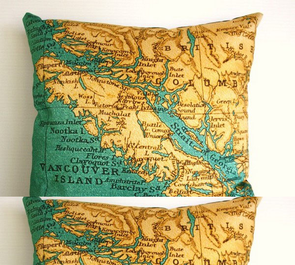 vancouver map on cushion
