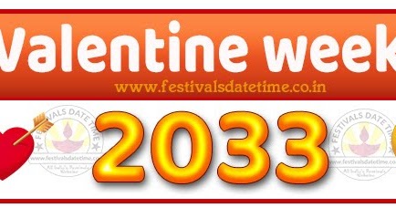 2033 Valentine Week List Calendar, 2033 Valentine Day All Dates &amp; Day