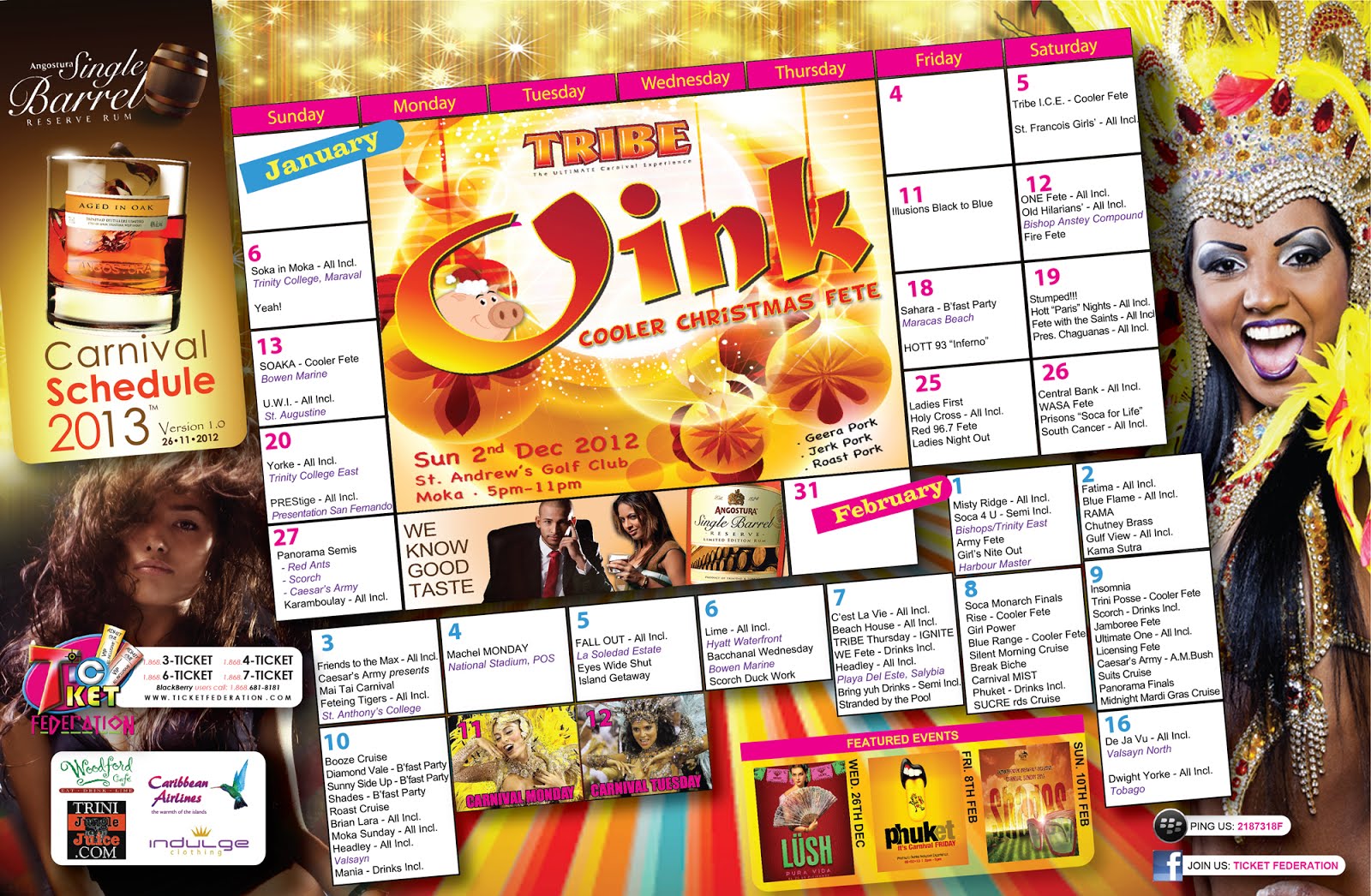 Eloquence, Inc. Trinidad Carnival 2013 Fete and Events Calendars!