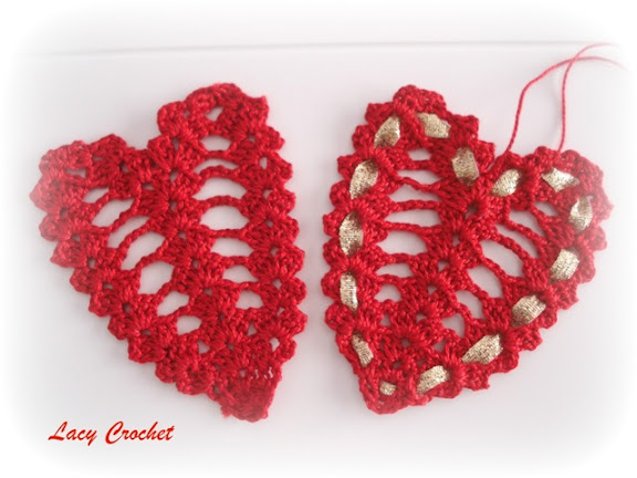 crochet heart ornament