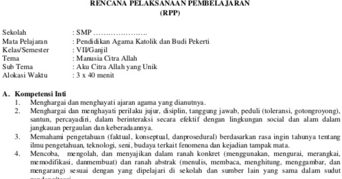 Rpp Ktsp Smp Agama Katolik