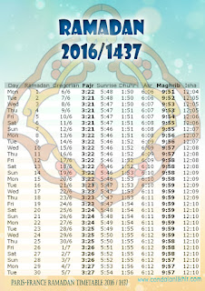 FRANCE islamic calendar