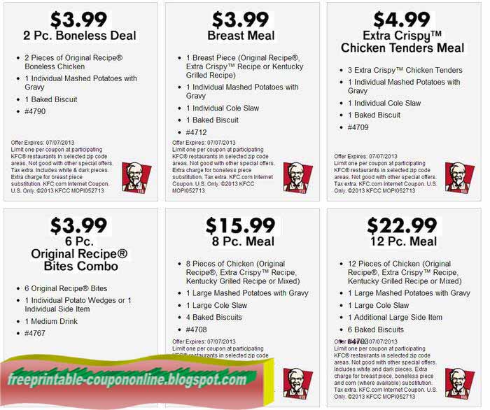 Printable Coupons 2018 Kfc Coupons