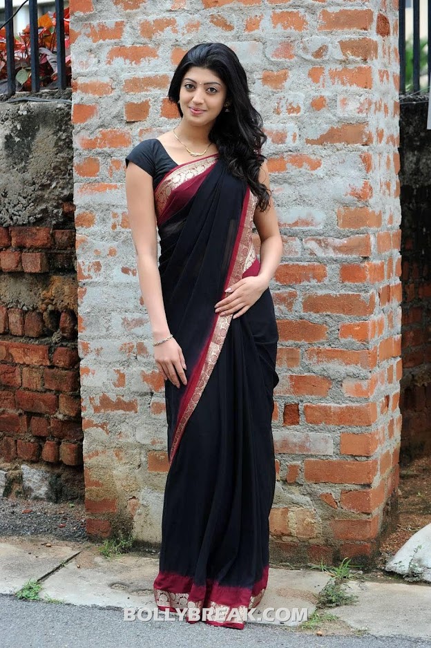 Pranitha in black transparent saree