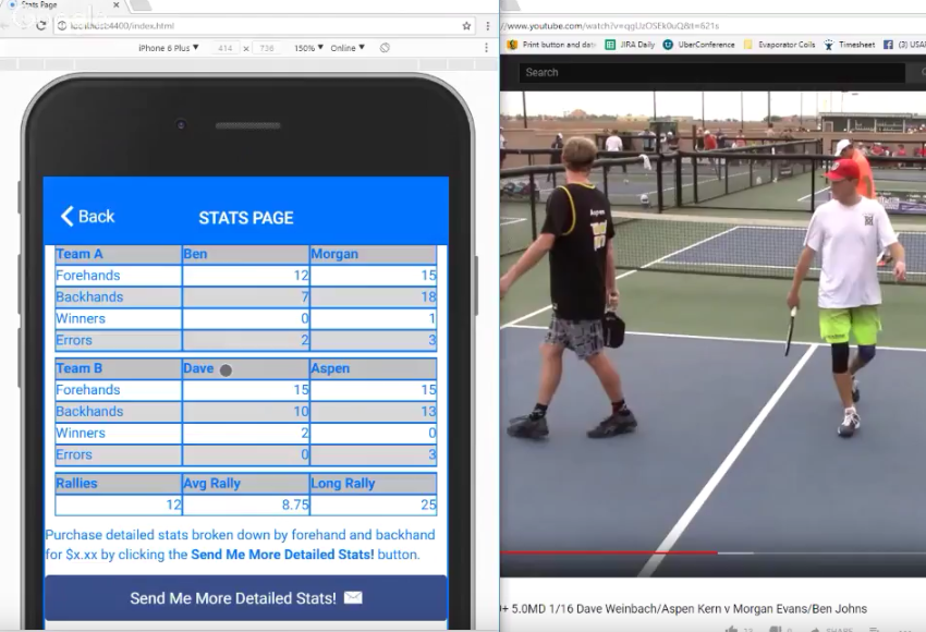 Pickleball Game Analysis Pickleball Stat Demonstration