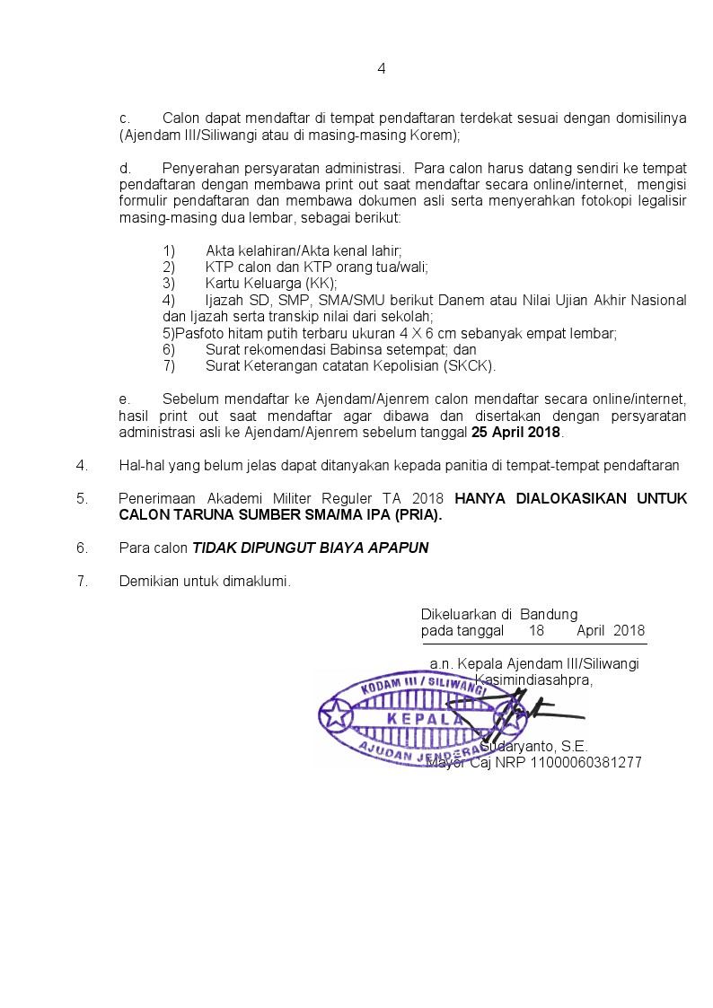 Contoh Surat Lamaran Menjadi Taruna Akmil / Contoh Surat Contoh Surat Lamaran Menjadi Taruna Akmil / Contoh Surat