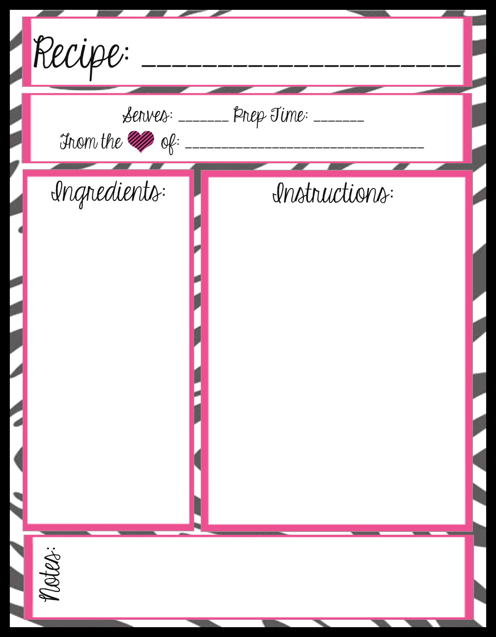 Recipe Book Free Printables