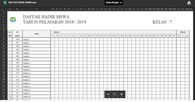 Entri Sekolah Format Daftar Hadir Siswa Format Excel
