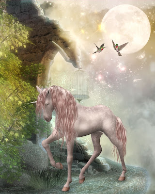Unicornio en la luna - Imágenes fantásticas para compartir -Moon and unicorn