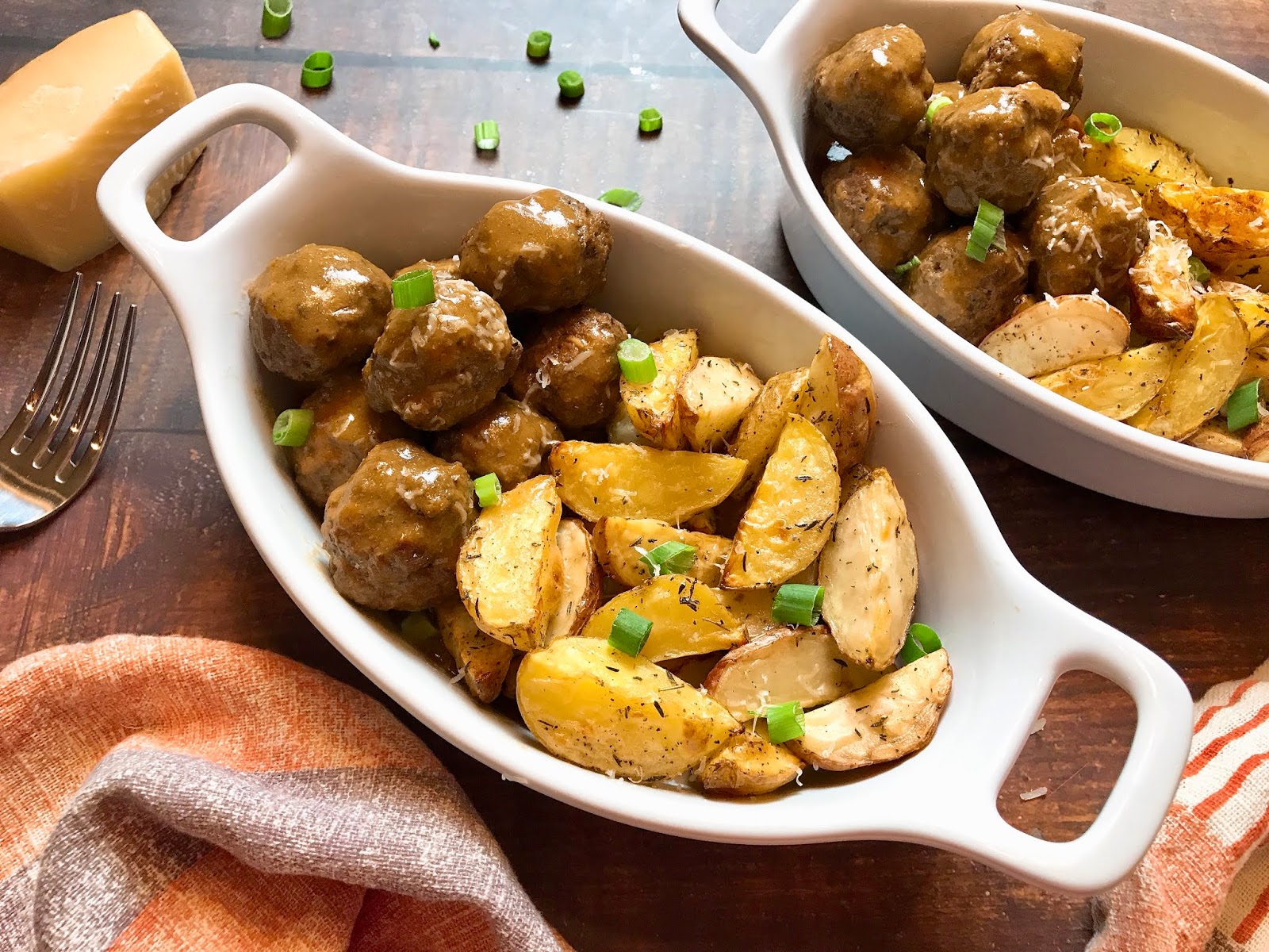 Meatballs and Potatoes with Savory Gravy