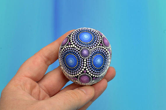 Mandala Stone - Hand Painted