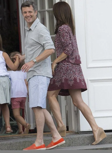 The Danish royal family poses for casual photos outside their summer home at Grasten Palace