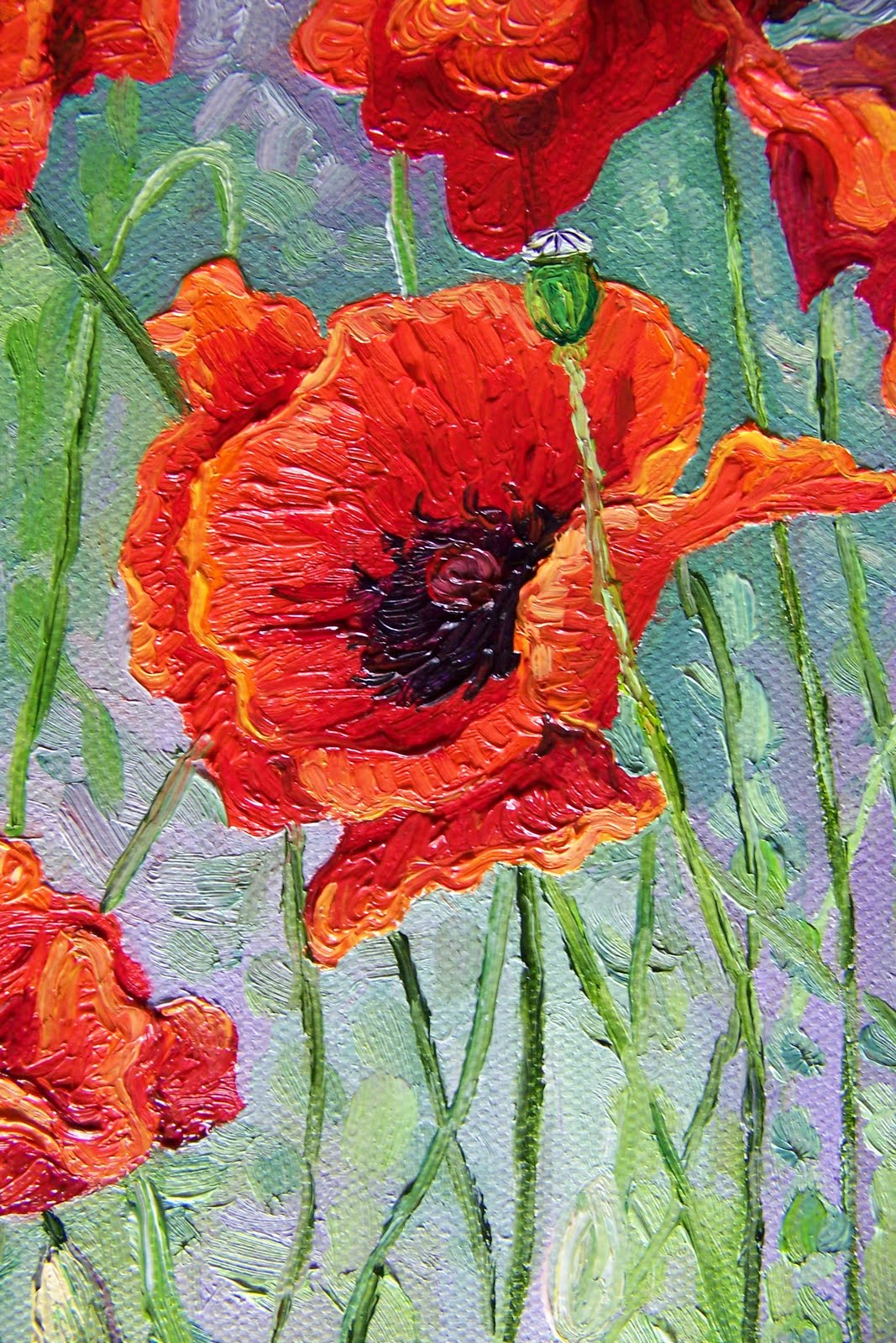 Audra's Oil Paintings: Red Poppies (2011), 8 x 10"