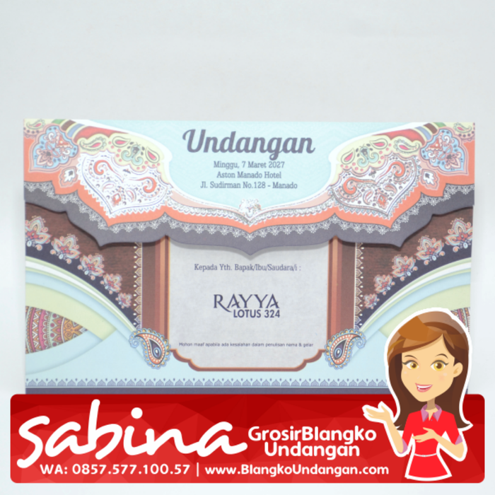 Sabina Pusat Blangko Undangan Pernikahan Jakarta Surabaya Bandung Yogyakarta Semarang Blangko Undangan Rayya 324 Rp 750