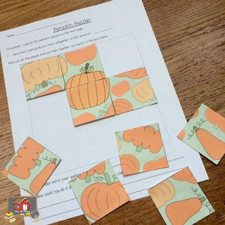 Need an easy activity for fall? Here is a Pumpkin Puzzler Activity to get your students problem solving first thing in the morning or during center time!