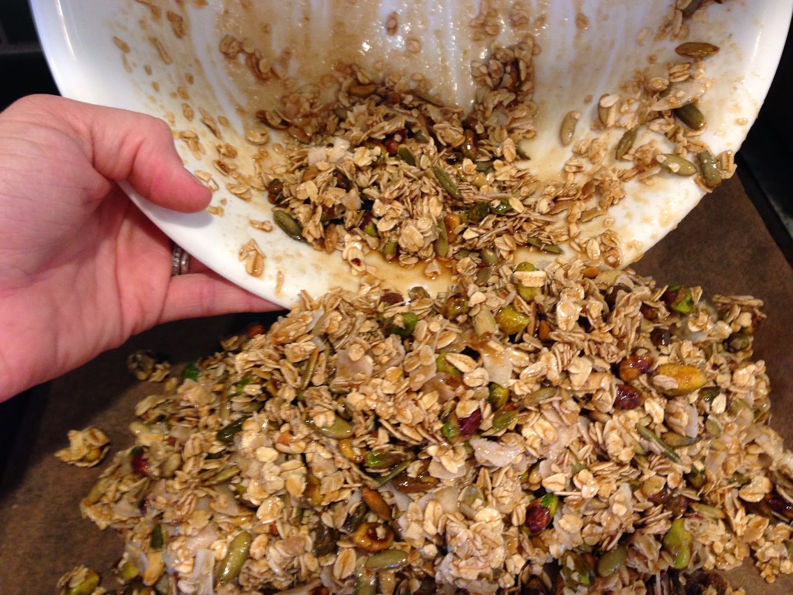 Notes from the Kitchen Sink olive oil granola with dried apricots and