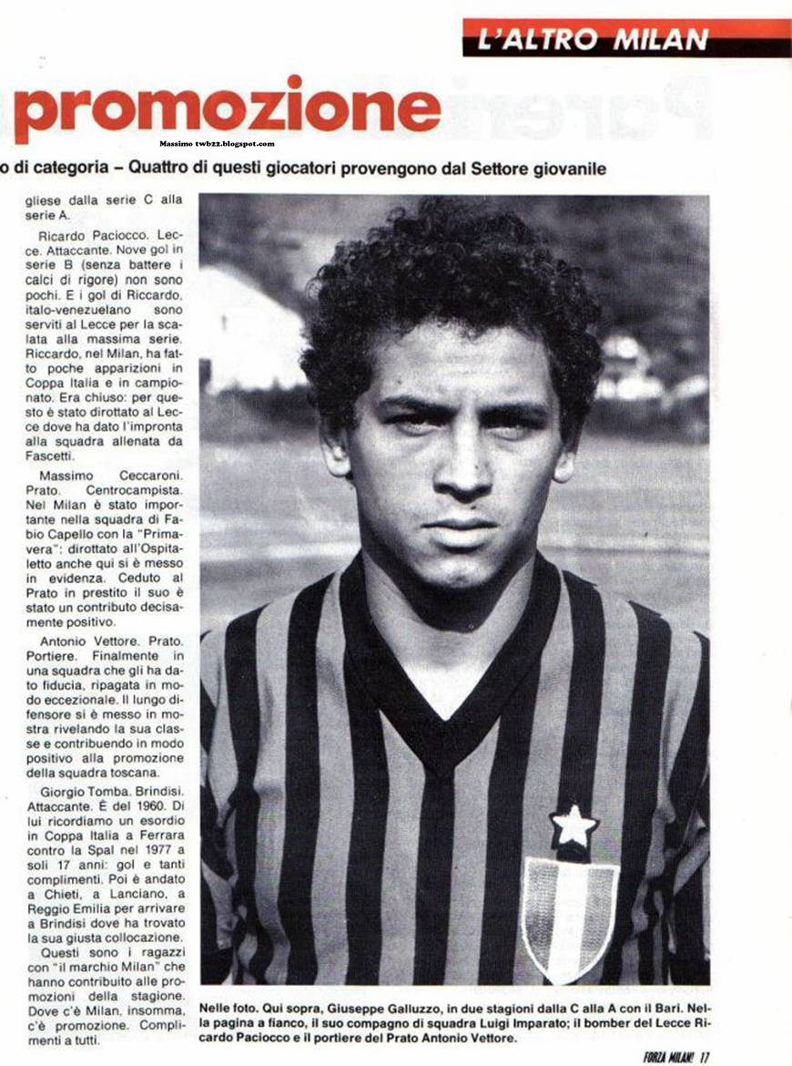 TWB22 Milan AC Serie B Stagione 1980 1981