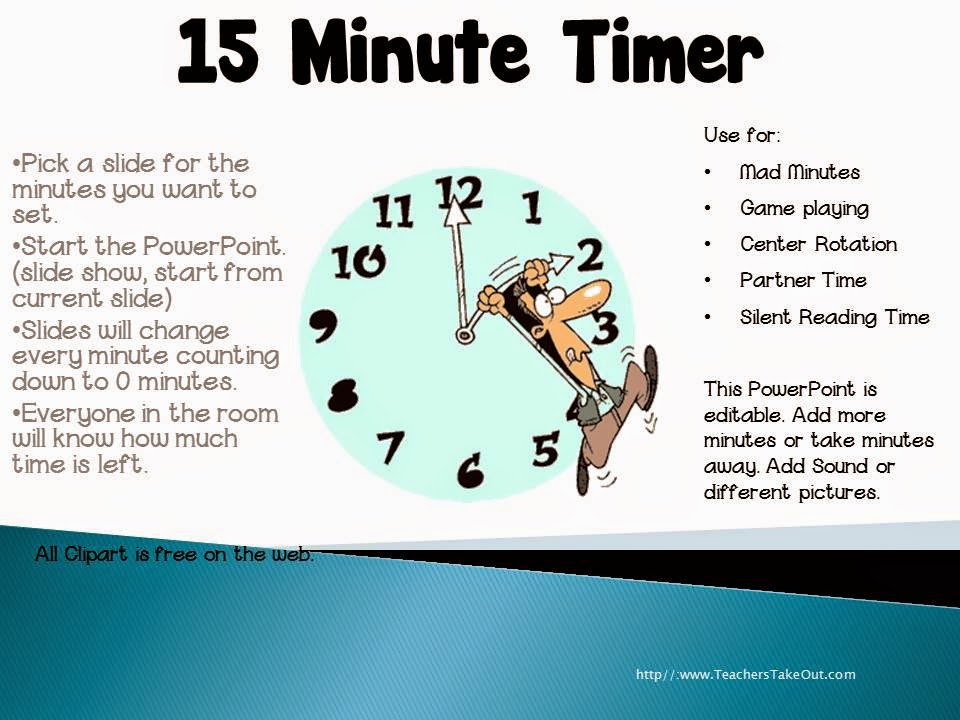Teacher's TakeOut Free 15 Minute Timer