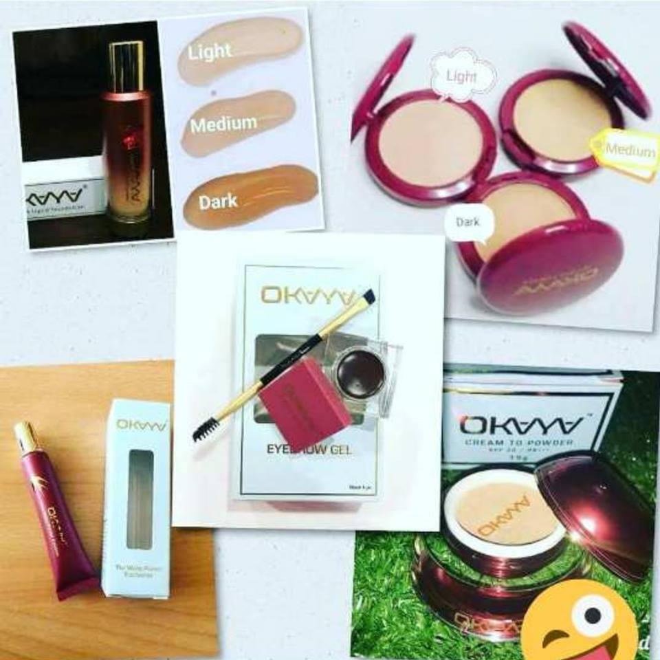 OKAYA MALAYSIA FOUNDATION,PRIMER,INSTANT POWDER,EYEBROW GEL & LIQUID