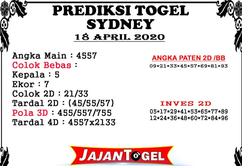 Prediksi Togel Sd Sabtu 18 April 2020 Master Prediksi Jp