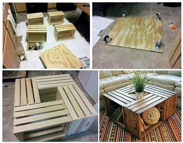 Mesas hechas con cajas de madera recicladas | Construccion y Manualidades : Hazlo tu mismo