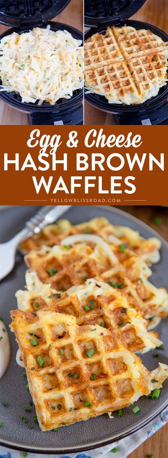 These easy, cheesy hash brown waffles are just the hack you need to simplify your breakfast routine! #breakfastlovers #ad @SimplyPotatoes via /yellowblissroad/