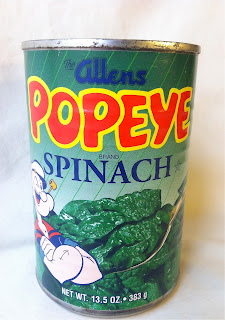 A can of Popeye spinach