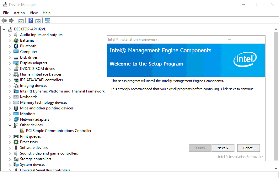 Management Engine Interface - fasrpot