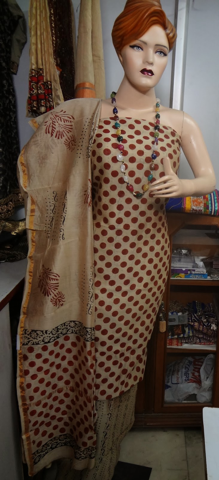 Krishna River Weaves Chanderi Silk Suit