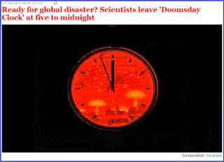 Doomsday Clock now 2 minutes to midnight