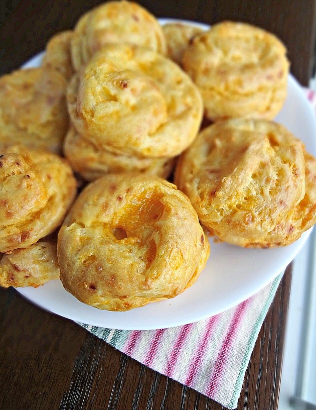 Caramelized Onion and Cheddar Gougères
