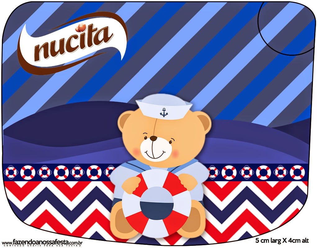 Sailor Bear Nucita Free Printable Candy Bar Labels.