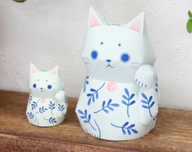 PAPERMAU Handheld Fortune Cat Paper Model In Two Sizes by Ayumu