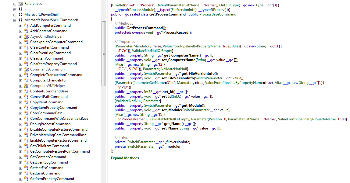 Myne us reverse engineering powershell cmdlets
