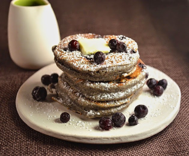 Sew French Blueberry Buckwheat Pancakes