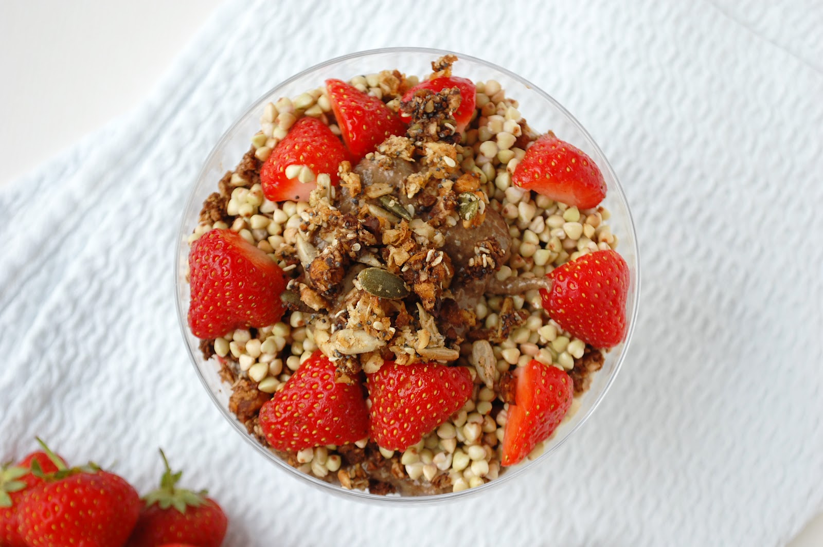 buckwheat breakfast bowl including cake
