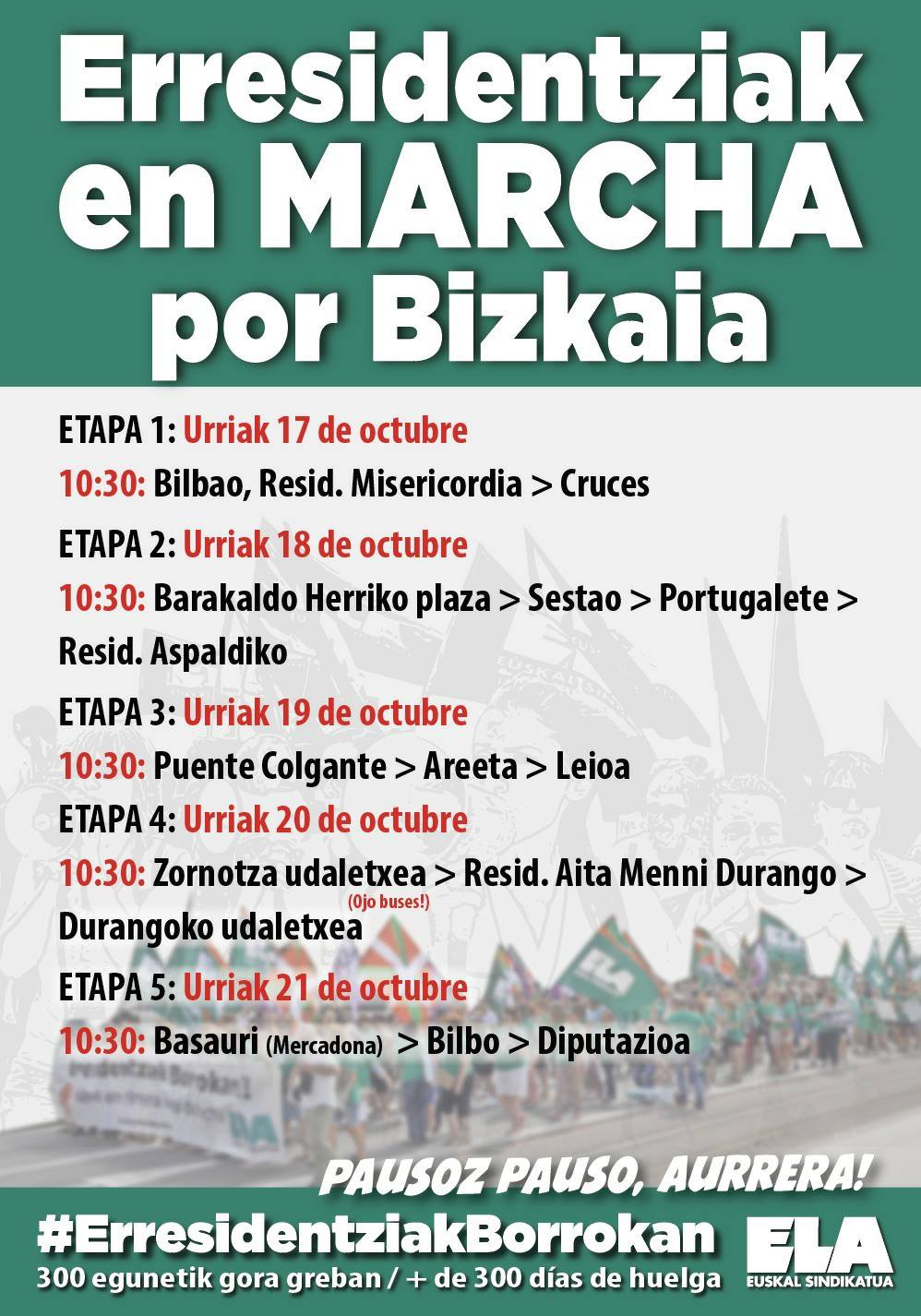 Trabajadoras de residencias en marcha por Bizkaia #ErresidentziakBorrokan – Etxea