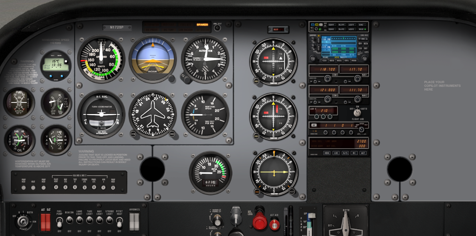 Cessna 172 Panel Layout