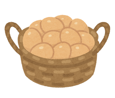 かごに入った卵のイラスト(茶色)