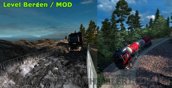 Euro Truck Simulator 2 Level Bergen Harita Modu (Zorlu Yollar)