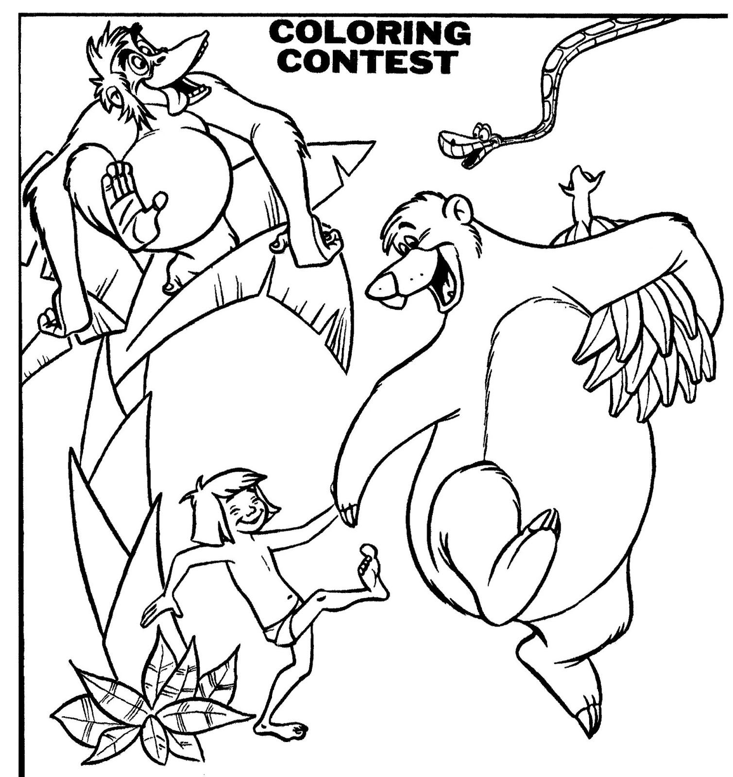 Mostly Paper Dolls Too THE JUNGLE BOOK Coloring Contest