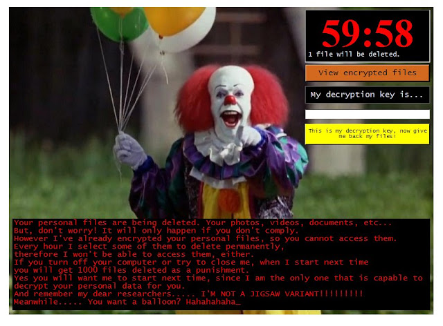 Jigsaw ransomware PENNYWISE