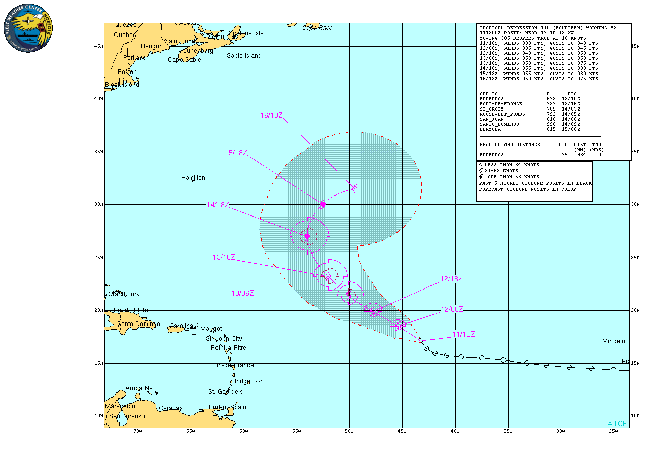 Hurricane Harbor Tropical Storm Nadine Forms in the Atlantic