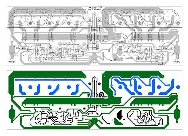 PCB layout 300W high power amplifier