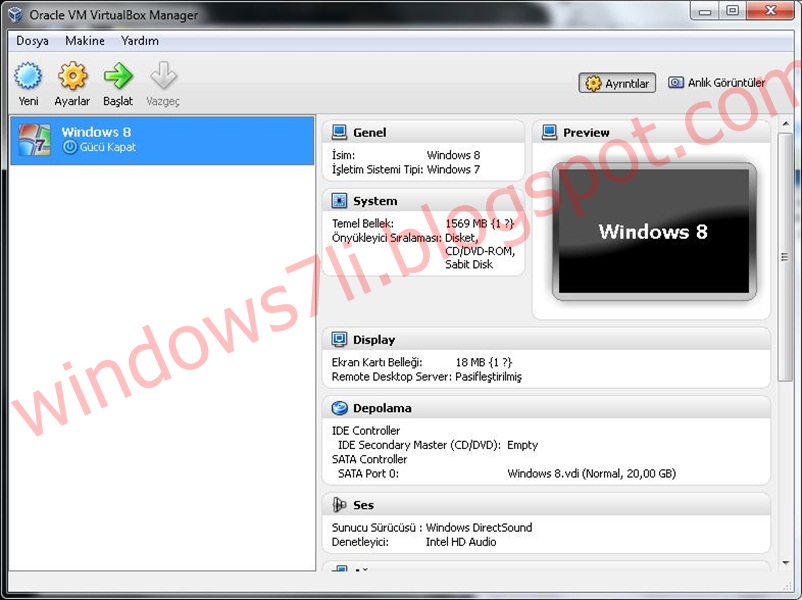 Windows ve Diğer İşletim Sistemleri: VirtualBox ile Windows 8 Kurma