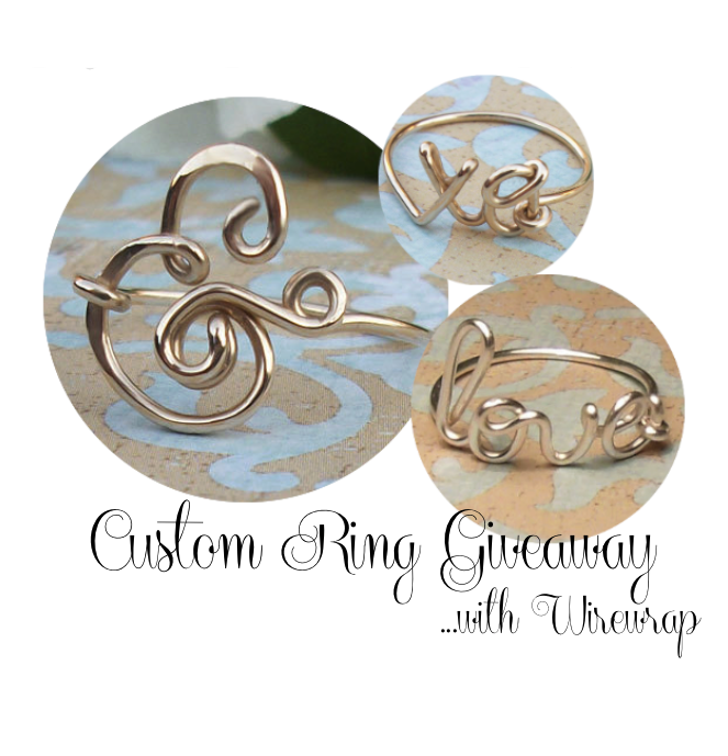 custom ring giveaway with wirewrap